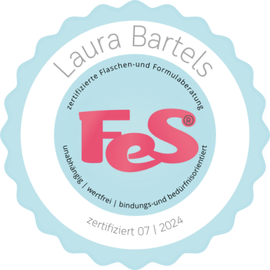 Logo von Laura Bartels mit der Aufschrift "Fes" und dem Hinweis auf Zertifizierung.